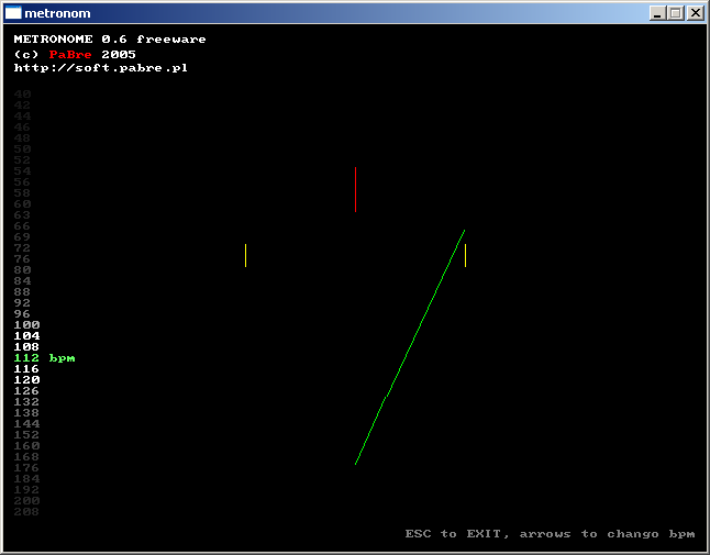 Okno programu Metronom